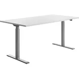 TOPSTAR E-Table elektrisch höhenverstellbarer Schreibtisch weiß rechteckig, T-Fuß-Gestell grau 160,0 x 80,0 cm