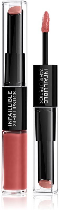 L’Oréal Paris Infallible 24H langlebiger, glänzender Lippenstift 2 in 1 Farbton 801 Toujours Toffee 5,7 g
