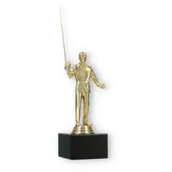 Pokal Kunststofffigur Baitcaster gold auf schwarzem Marmorsockel 27,0cm
