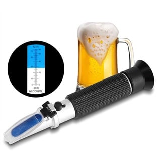 Jacksking Alkohol Refraktometer, Brix Refraktometer für Homebrew Handheld Alkohol 0-80% Tester Refraktometer Win Tester Meter Messinstrument für Bier Wein Obst Zucker