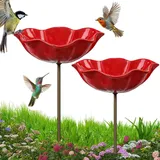 2 Stucks Gartenstecker Bienentränke Metall, Bienentränke Blumenform, Vogeltränke Stehend, Bienentränke Fütterungsschale, Für Schmetterlinge Unzertrennliche Wellensittiche