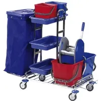 FloorStar RW 1 SOLID Reinigungswagen, verchromt, Stabiler Reinigungswagen für