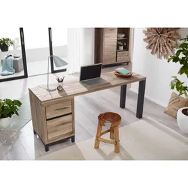 Massivmoebel24 Schreibtisch Villanders Wildeiche bianco geölt / Beige