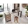 Massivmoebel24 Schreibtisch Villanders Wildeiche bianco geölt / Beige