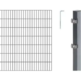 GAH Alberts Doppelstabmattenzaun Set 2 Matten 1,6 x 14 m anthrazit