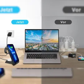 qivee QI Wireless Ladegerät 3in1 Charger Ladestation