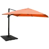 MCW Ampelschirm A96 3x4m Alu Terracotta mit Ständer Drehbar