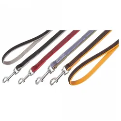 Karlie Vintage Trend Leine - Dunkelbraun/Gelb - 100cm / 18mm