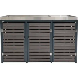Mendler Mülltonnenbox HWC-K14 124 x 200 x 84 cm anthrazit