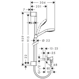 Hansgrohe Croma Select E Vario Combi Set 0,9 m (27082400)