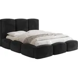 WFL GROUP Polsterbett Schwarz, Holz, 140x200 cm, Schlafzimmer, Betten, Polsterbetten