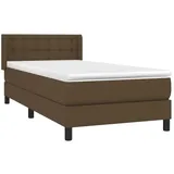 vidaXL Boxspringbett mit Matratze Dunkelbraun 90x200 cm Stoff