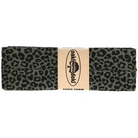 3m Oaki Doki Jersey-Schrägband mit Leopard Print gefalzt elastisch Einfassband, Farbe:3002 armeegrün-schwarz