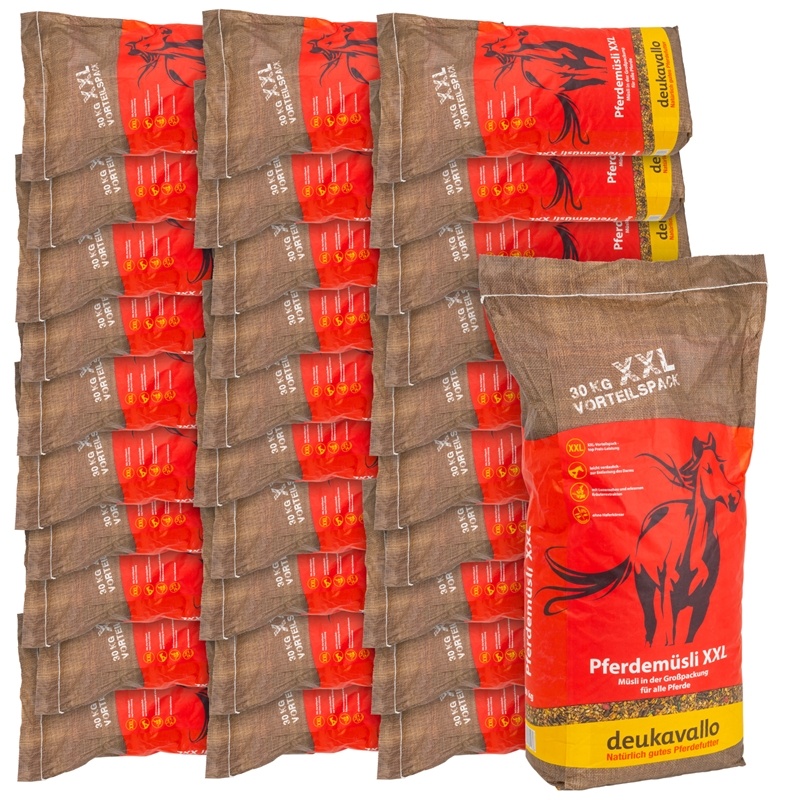 Palette Deukavallo Pferdemüsli XXL Vorteilspack, Pferdefutter ohne Haferkörner, 30 x 30kg