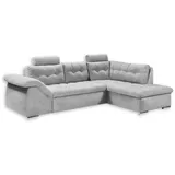 ed exciting design Ecksofa Oman mit Bettfunktion, Bettkasten, Armteilverstellung Kopfstützen, grau