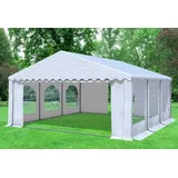 Partyzelt Pavillon 5x6m Weiss PVC inkl.Seitenwände Festzelt wasserdicht Bierzelt