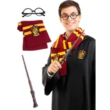 Funidelia | Harry Potter Accessoires Kit für Herren Film und Serien, Zauberer, Gryffindor, Hogwarts - Zubehör für Erwachsene, Zubehör für Kostüm - Braun