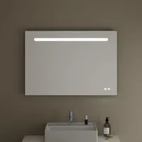 Burgbad Eqio Leuchtspiegel mit LED-Beleuchtung, 1 Sensorschalter, Handyhalter, 1000x30x700mm,