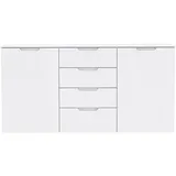 Forte Sideboard Sienna 164,6 x 34,1 x 84,9 cm Weiß Hochglanz
