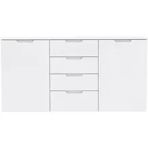 Forte Sideboard Sienna 164,6 x 34,1 x 84,9 cm Weiß Hochglanz