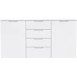 Forte Sideboard Sienna 164,6 x 34,1 x 84,9 cm Weiß Hochglanz