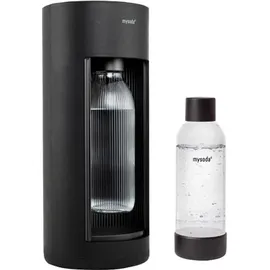 MySoda Glassy Schwarz + Glasflasche + PET-Flasche