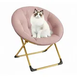 GarveeMore Relaxsessel Klappsessel Rund Mondsessel Loungesessel Ohrensessel rosa|schwarz