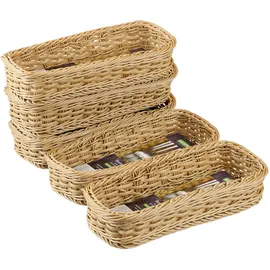 KESPER Besteckkorb Geflecht 5er Set H:5,5 cm L:28 cm T:11,5 cm Kunststoff braun