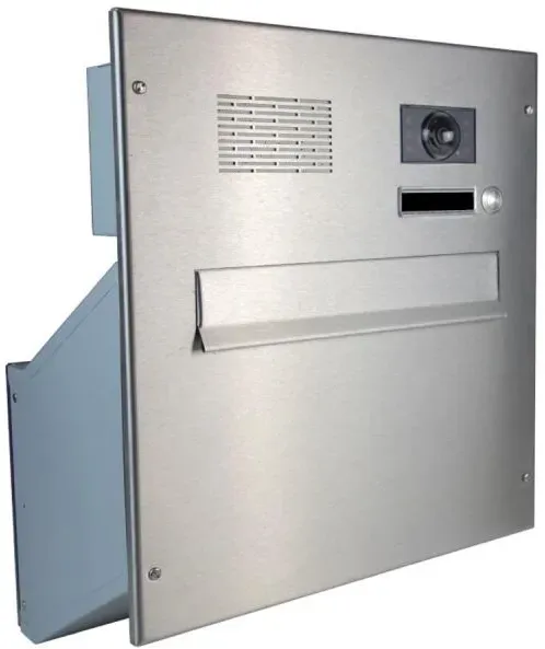 XXL Edelstahl Kamera Mauerdurchwurf Briefkasten - Tiefe 23-38 cm - D-241
