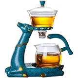 tddouck Teekanne magnetische Teekanne hoher Borosilikat-Glas-Teekanne mit Infuser-Hirsch-Basis Automatisch Tee Set Elegante hitzebeständige Glas-Teekanne für Home Office Tea House