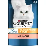 Purina Gourmet Perle Erlesene Streifen Katzenfutter nass, mit Lachs, 26er Pack (26 x 85g)