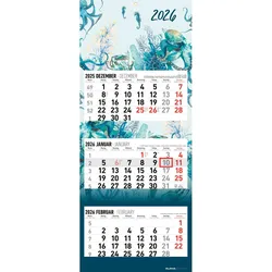 3-Monatskalender Design - Kalender 2026