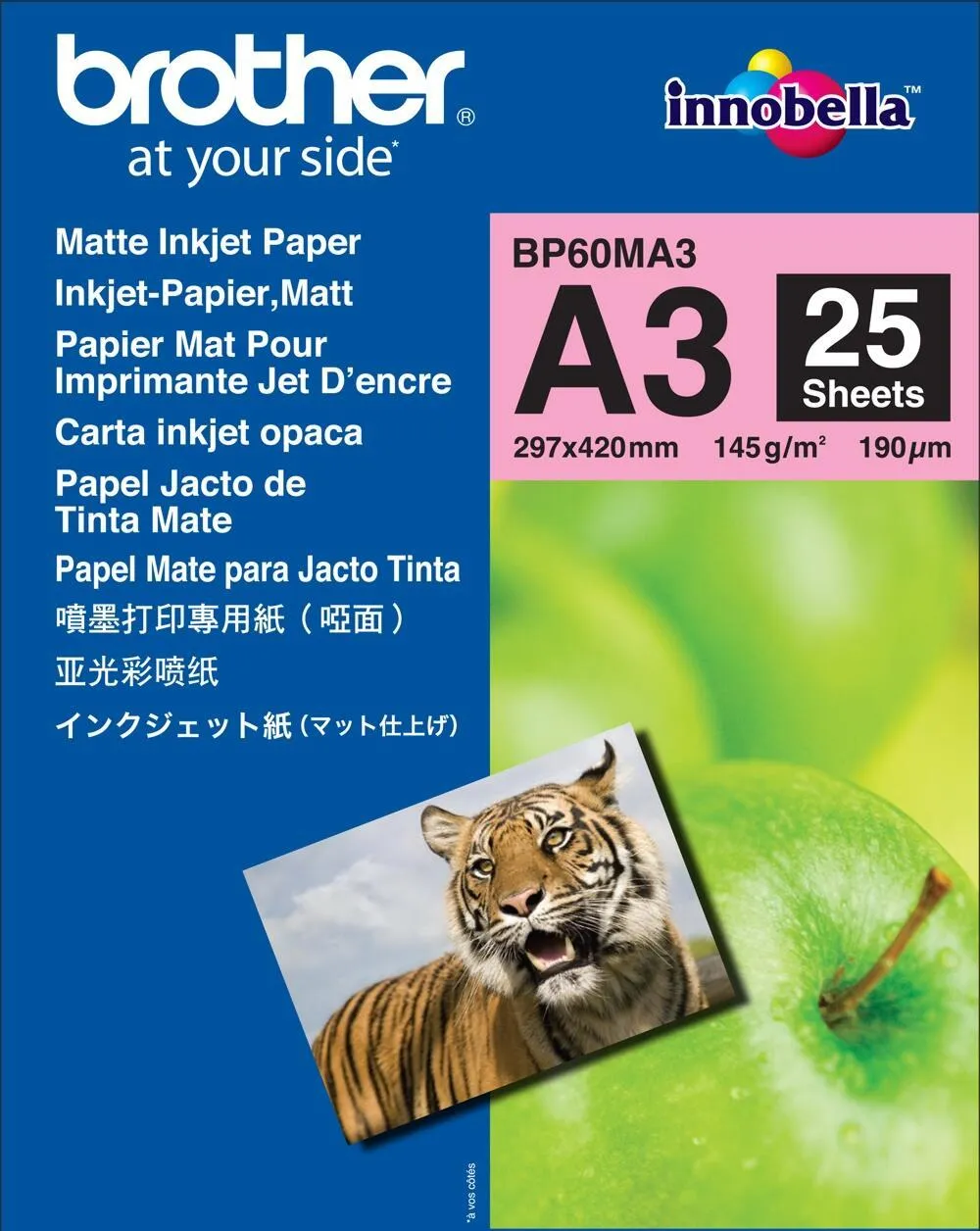 Brother BP - Papier, matt - A3 Nobi (328 x 453 mm) - 25 Blatt - für DCP J4210 Justio MFC-5890 MFC 5890, J4410, J4510,