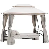 Outsunny Hollywoodschaukel Beige 3-Sitzer