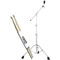 Pearl B-1030 Galgen-Beckenständer mit Drumsticks (Schlagzeug), Instrumentenständer + Halter
