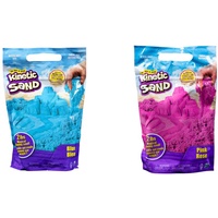 Kinetic Sand 6061464 Blau, Beutel, 907 g-magischer Sand aus Schweden für Indoor-Sandspiel, ab 3 Jahren & Beutel Pink, 907 g - magischer Sand aus Schweden für Indoor-Sandspiel, ab 3 Jahren