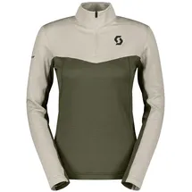 Scott Defined Light Fleece Mit Halbem Reißverschluss - Dust White / Douglas Green - XL