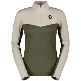 Scott Defined Light Fleece Mit Halbem Reißverschluss - Dust White / Douglas Green - XL