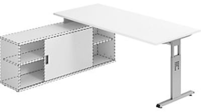 kaiserkraft FINO - Auflage-Schreibtisch, BxT 1800x800 mm, weiß