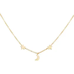 caï Collier 925 Sterling Silber vergoldet Mond Sterne 925/- Sterling Silber Ketten   Damen 