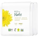 Eco by Naty Damenbinden Super – Pflanzliche und saugfähige Bio-Hygienebinden mit Flügeln, Menstruationsprodukt aus Bio-Baumwolle, Besser für die weibliche Gesundheit (2 x 5 Stück)