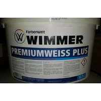 6€/L Farbenwelt Wimmer Premiumweiß Plus 12,5L Wandfarbe Matt DKK.1 NAK.1 (LV)