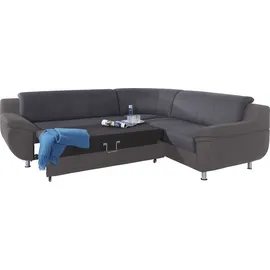 TRENDMANUFAKTUR Ecksofa "Rondo 3, zeitlos und modern, im Materialmix, L-Form", grau (grau, dunkelgrau), B:267cm H:85cm T:247cm, Luxus-Microfaser ALCAZAR;Struktur fein;Kunstleder SOFTLUX / Struktur (77% Polyester; 23% Polyacryl), Sofas, Ecksofa, wahlweise Federkern für 