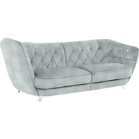 Big-Sofa LEONIQUE "Retro" Sofas Gr. B/H/T: 256 cm x 85 cm x 115 cm, Chenille, Hohe Armlehne links, grau (titano) XXL Sofas