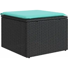 vidaXL 7-teiliges Gartensofa-Set mit Kissen, schwarzes Polyrattan - Schwarz