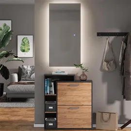 Vicco Badezimmerspiegel Miral, Glas, 50 x 100 cm mit Backlight Beleuchtung