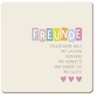 Grafik-Werkstatt Grafik Werkstatt lustiger Untersetzer aus Kork | Freunde, Bunt