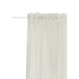 OTTO home Gardine OTTO HOME "Kym" Gr. 4, beige (beige, weiß), B:135cm H:245cm, Leinen, Polyester, Gardinen, Gardine, Halbtransparent, Multifunktionalband, Pflegeleicht, stilvoll