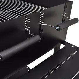 vidaXL BBQ Grill Säulengrill Standgrill Kohlegrill Barbeque mit 2 Rädern