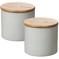 GAUMENKICK Vorratsdose S 0,7l Bambusdeckel Vorratsglas Aufbewahrungsglas 2er Set